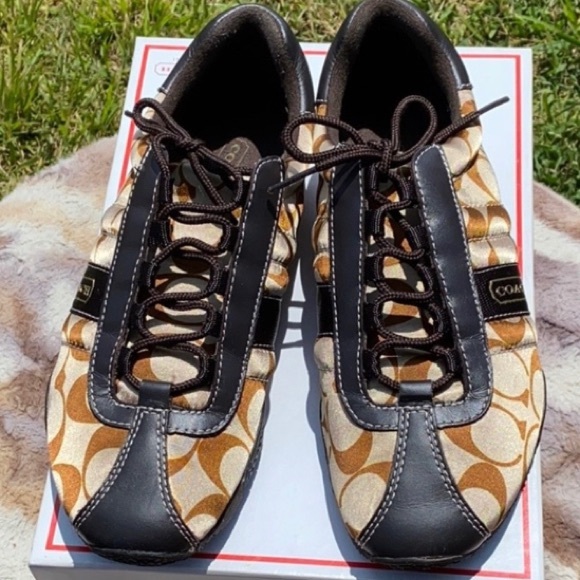 Y2K COACH KIRBY 6.5B SIGNATURE SATEEN MONOGRAM SATIN SNEAKERS - Picture 1 of 14